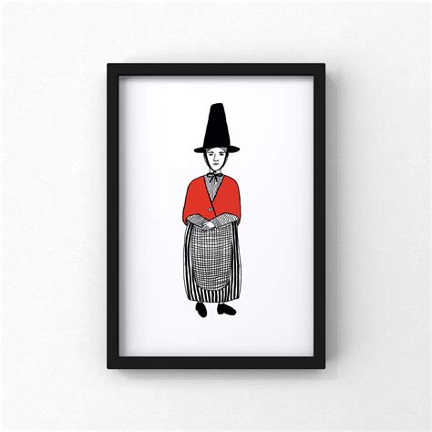 Printable Welsh Lady Traditional Welsh Art Wales Wall Art Etsy