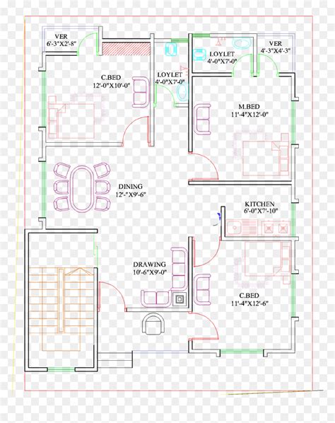 Duplex House Plan In 1000 Sq Ft Hd Png Download Vhv