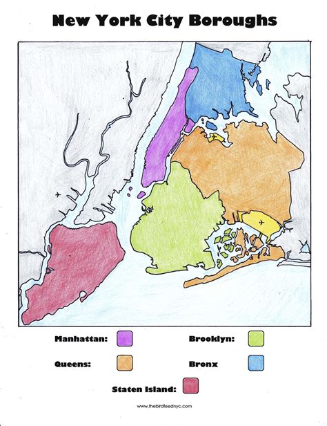 New York City Boroughs Coloring Activity For Kids