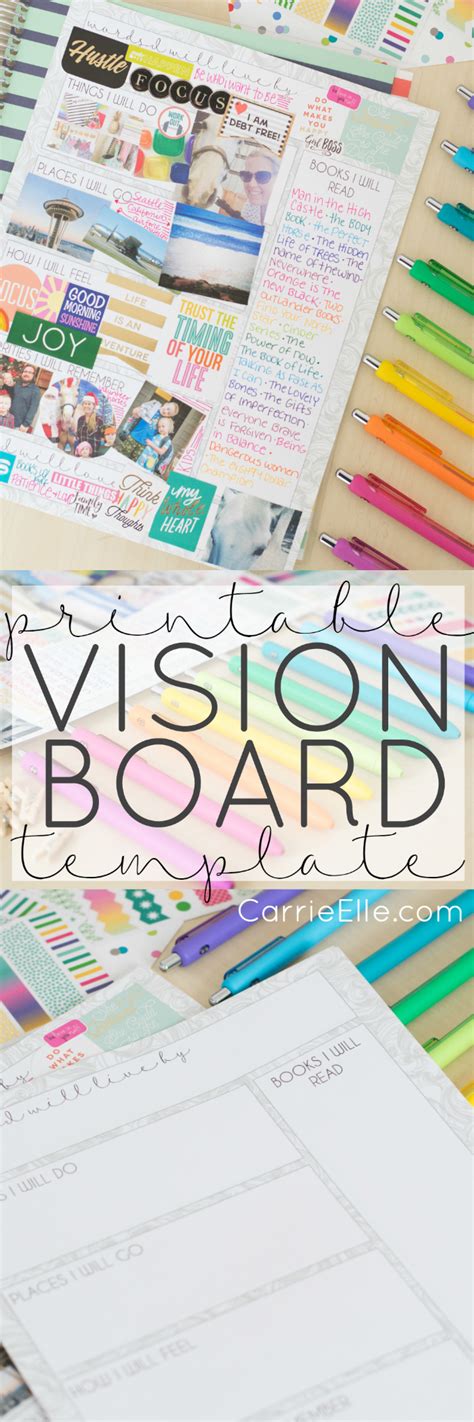 Printable Vision Board Template Carrie Elle
