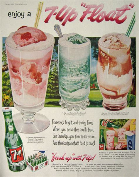 1954 Vintage Seven Up Ad ~ 7 Up Float Vintage Beverage Ads Other