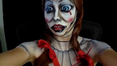 Halloween Makeup Idea Annabelle Doll Makeup Tutorial Youtube