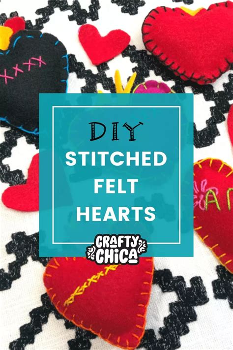 Stitched Felt Hearts Crafty Chica