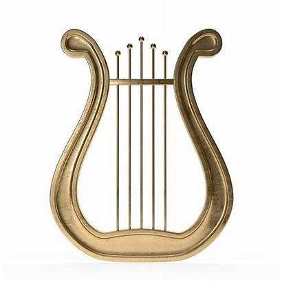 Harp Lyre Harps Types Different Clipart Gold
