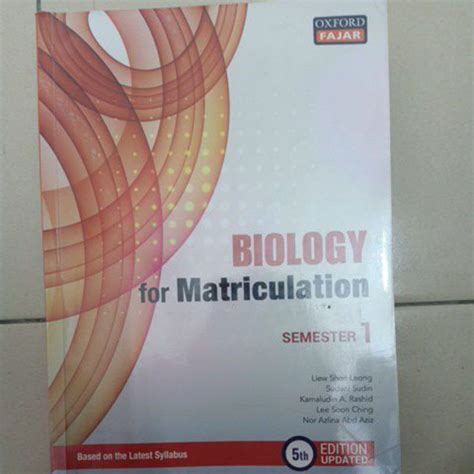 Biology Latest Edition Biologi Matriculasion Matrikulasi Sem 1