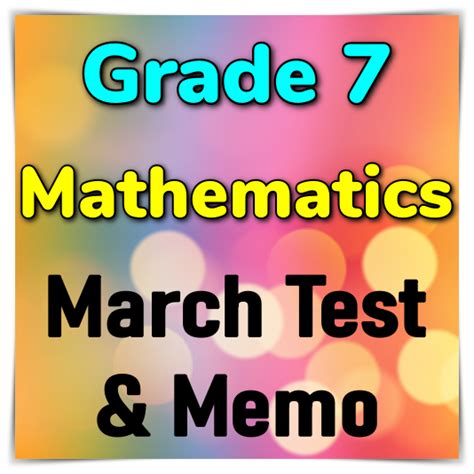 Grade 7 Mathematics March Test And Memo 2023 Classroom101