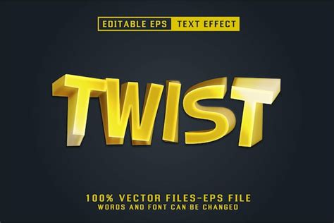 Premium Vector Twist Editable Text Effect