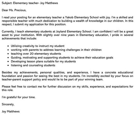 To make your cover letter look good: Best Teaching Cover Letter Sample and Email Example