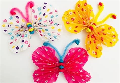 5 Minute Cupcake Liner Butterflies Arts And Crafts