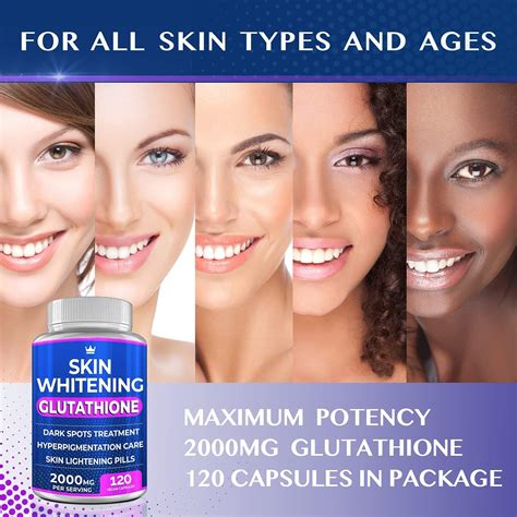 glutathione whitening pills 120 capsules 2000mg glutathione effective skin lightening