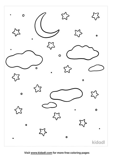 Free Night Sky Coloring Page Coloring Page Printables Kidadl