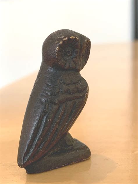 Proantic Small Owl In Bronze After The Antique