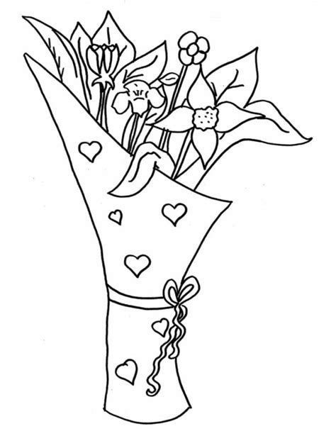 Disegno da ricamare ombrello pieno di fiori. Disegno di Mazzo di Fiori da colorare per bambini - disegnidacolorareonline.com