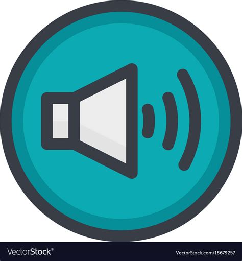 Icon Of A Sound On Button In Flat Style Royalty Free Vector