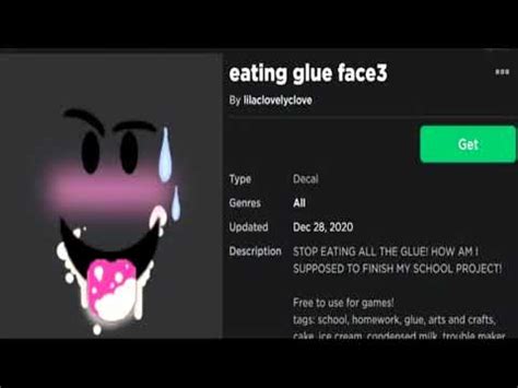 Roblox eating glue face - YouTube