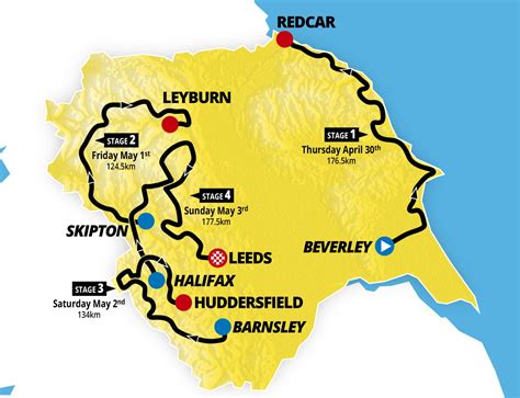 Tour de Yorkshire 2020, il percorso (Altimetrie e Planimetrie