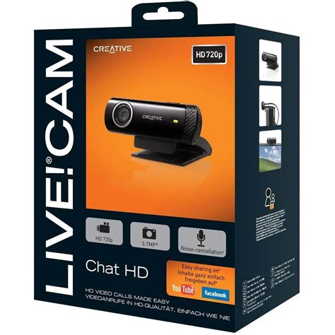 Webcam Creative Live Cam Chat Hd 720p Usb Negro