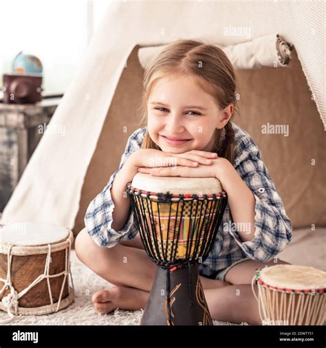 African Child Playing Drum Hi Res Stock Photography And Images Alamy