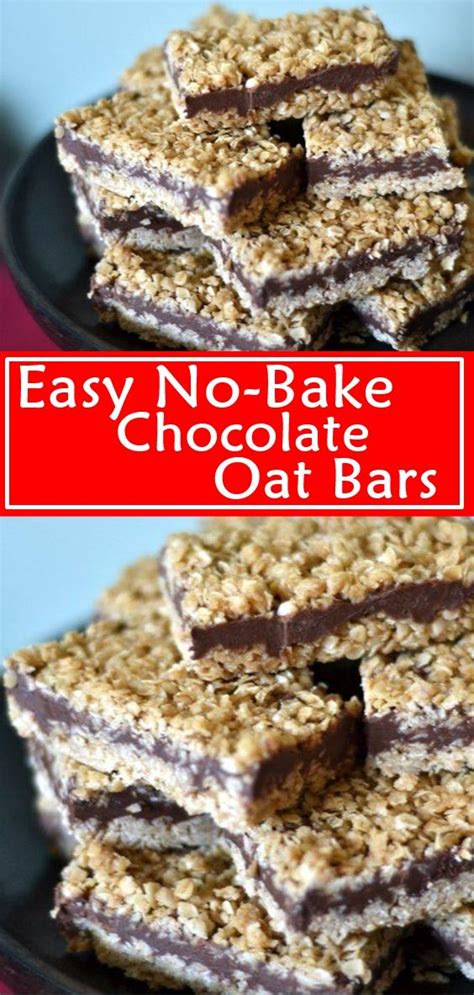 Oatmeal chocolate no bake bar instructions. Easy No-Bake Chocolate Oat Bars | Oat bars, Skinny dessert