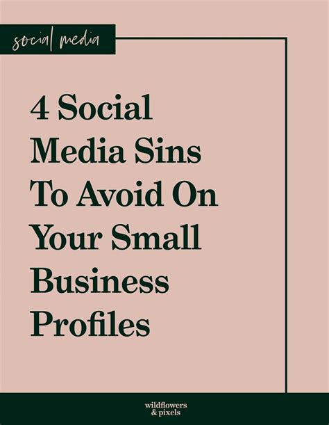 the front cover of a book with text that reads social media sings to avoid on your small