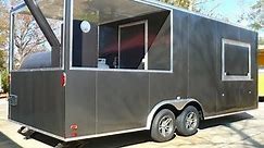 Charcoal Grey BBQ Porch Concession Trailer (SOLD)