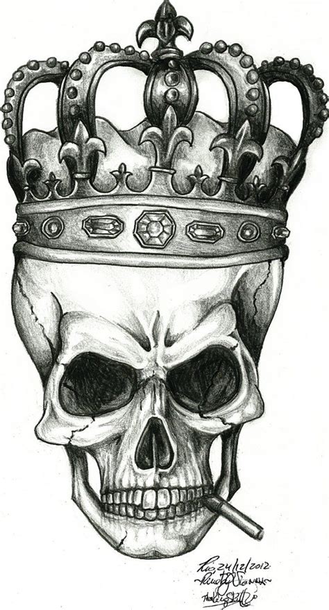 The King Skull By Renatavianna Crown Tattoo Design Skull Tattoo Design