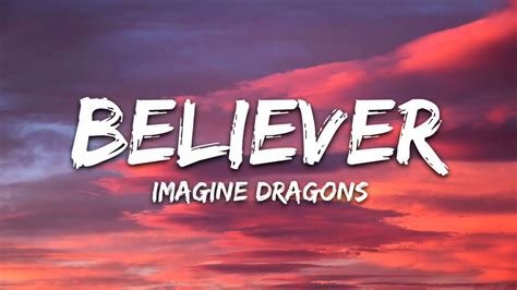 Imaginé Dragons Believer 1 Hour Músic Lyrics Youtube
