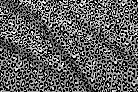 Black And Gray Cheetah Print Fabric Black Grey Leopard Etsy