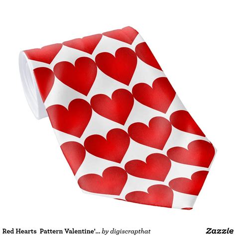 Red Hearts Pattern Valentines Day Neck Tie Red Heart