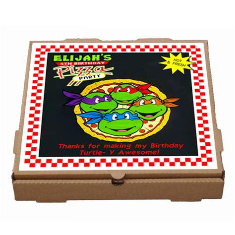 Printable Customized Teenage Mutant Ninja Turtles Pizza Box Label