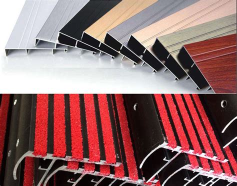 The cut strings of a staircase can be supplementary embellished by adding compensation nosings to hide the end grain of the treads to give a clean, mild and finished look. What is Aluminum Anodization for expansion joint, movement joint, stair nosing and entrance mat ...