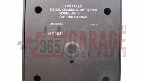 Linear Ak-11 Exterior Digital Keypad … - 365 Garage Door Parts Professional