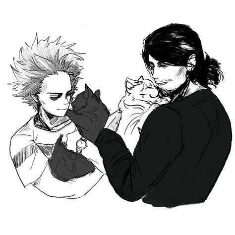A Drawing Of Two People With Cats In Their Hands