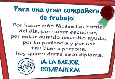 Para Una Gran Compañera Frases De Compañeros De Trabajo Despedidas De Trabajo Frases De