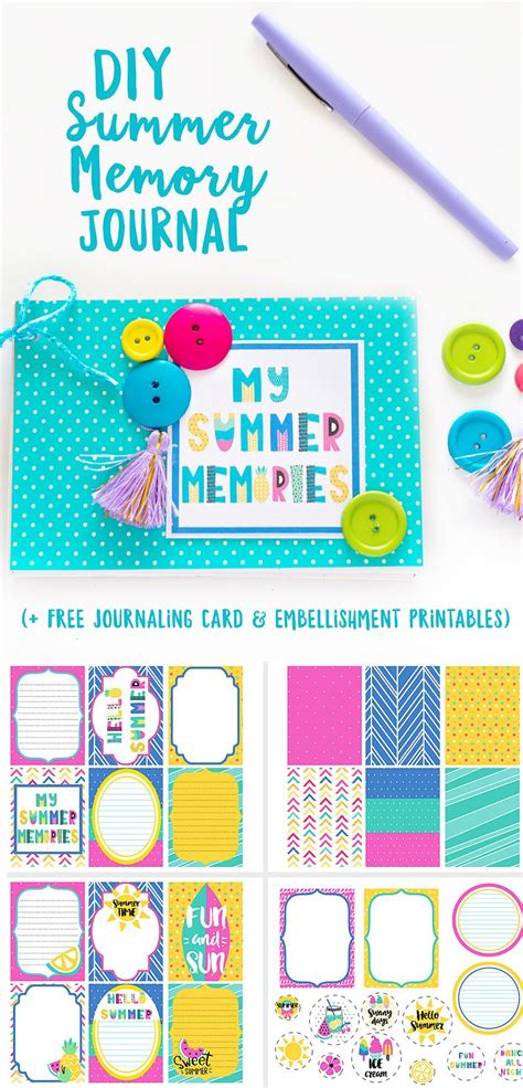 Diy Summer Memory Journal Free Printable Journal Cards And