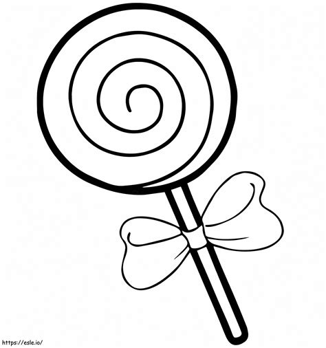 Lollipop With Ribbon Coloring Page