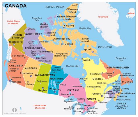 Free Canada Political Map Political Map Of Canada Political Canada