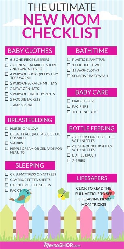 Mom Checklist Mom Essential New Moms