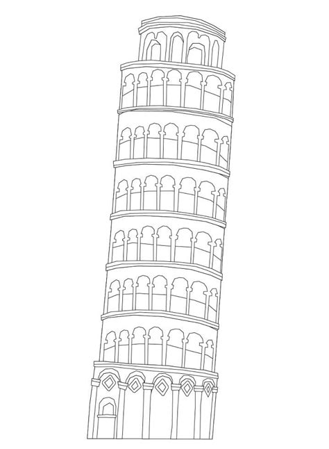 Dibujos De Torre Inclinada De Pisa 14 Para Colorear Para Colorear