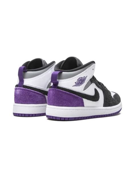 Jordan Kids Air Jordan 1 Mid Se Purple Suede Sneakers Farfetch