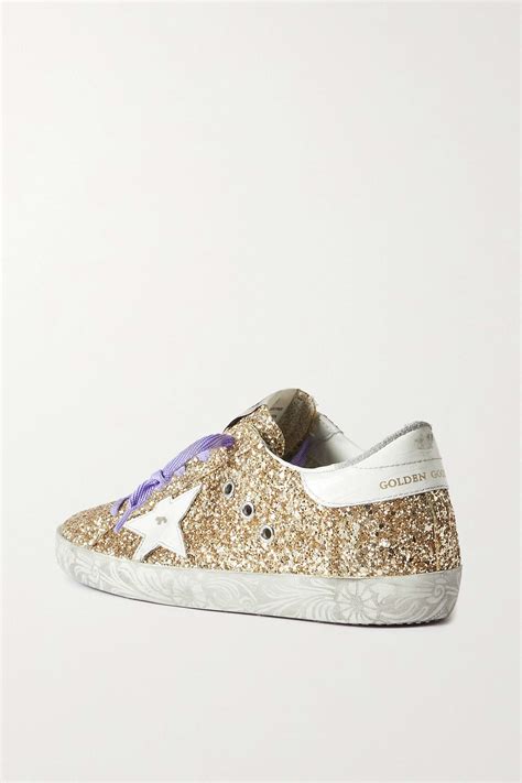 Golden Goose Deluxe Brand Super Star Distressed Glittered Leather