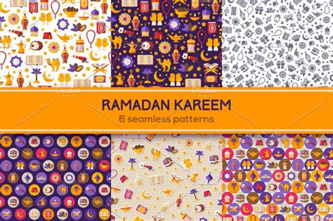 6 Seamless Ramadan Patterns Custom Designed Graphic Patterns