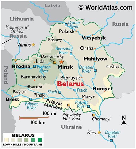 Mapa Bialorusi
