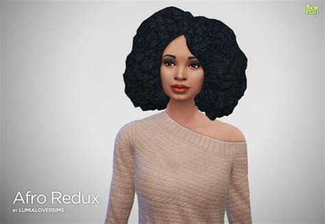 Afro Redux Hair At Lumialover Sims Sims 4 Stuff Sims 4 Black Hair