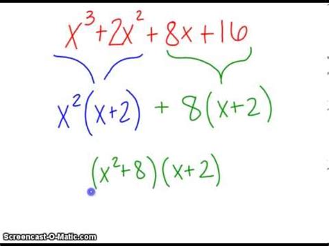Factoring polynomials can be done with the help of six different methods which are factoring polynomials by grouping is usually done with polynomials having 4 terms. Factor a 4-Term Polynomial by Grouping.mp4 - YouTube