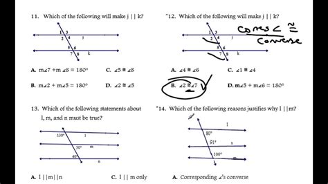 Proving Lines Parallel Worksheet Solutions - YouTube