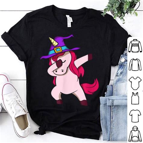 Unicorn Halloween Dabbing Witch Shirt Hoodie Sweater Longsleeve T