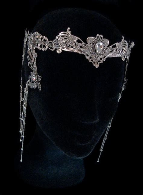Elven Fairy Crown Circlet Tiara Crystal Diadem Medieval Etsy