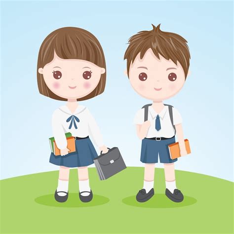 Premium Vector Student Boy And Girl