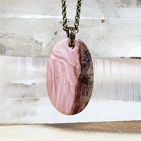 Pink Opal Necklace Gemstone Necklace Etsy